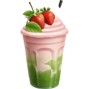 iced matcha latte strawberry  sticker