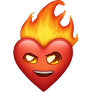 heart on fire sticker