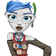 girl with blue hair and jewelry sticker