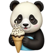 Panda eating ice cream sticker