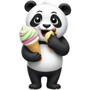 Panda eating ice cream sticker