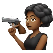 woman with gun sticker