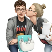 kissing on a park bench sticker