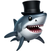 Shark with a top hat sticker