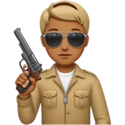 Personne avec des lunettes des soleil et un pistolet dans chaque main sticker