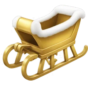Golden sled with white fur sticker