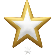 Half gold star half white star sticker