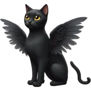 black cat wearing wings  sticker