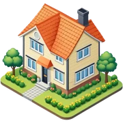 dutch suburban house isometric exterior view sticker