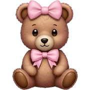 teddy bear with pastel pink bow sticker