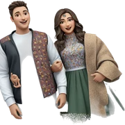 happy girl and boy together sticker