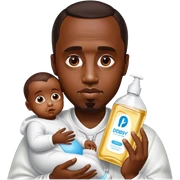 p diddy holding baby oil sticker