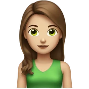 girl with green eyes and brown hair sticker