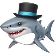 Shark with a top hat sticker