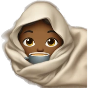 girl inside a blanket sipping coffee eyes closed sticker