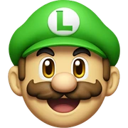 Mario mouth open with Luigi sticker