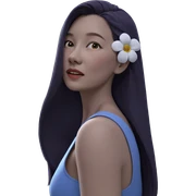 girl with flower in hair sticker
