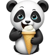 Panda eating ice cream sticker