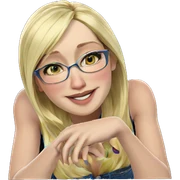 blonde girl with glasses smiling sticker