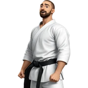 male martial artist portrait sticker