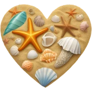 Beachy heart sticker