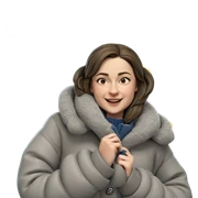 smiling girl in cozy coat sticker