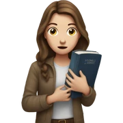 White Girl with brown hair Looking scared, with a bible in hand  sticker