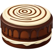 Chocolate fudge cake with cream and caramel icing  sticker