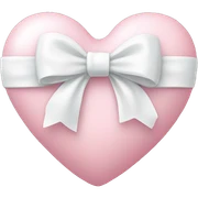 Pastel pink heart with white bow sticker