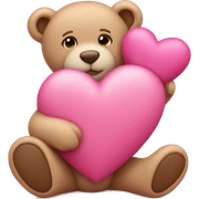 Pink heart with teddy bear sticker