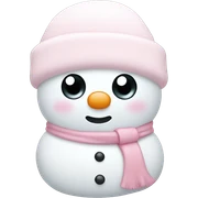 Cute white and light pink snowman sticker
