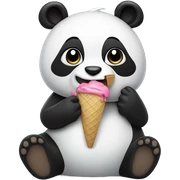 Panda eating ice cream sticker