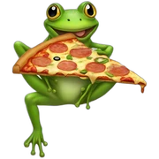 frog eating pizza sticker