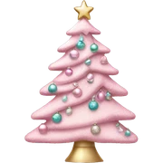 Pastel pink decorated Christmas tree sticker