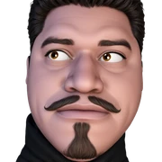 portrait of a man with mustache sticker
