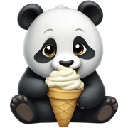 Panda eating ice cream sticker