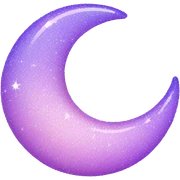 Sparkly glossy Pastel lilac-gradient crescent sticker