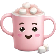 Light Pink mug of hot chocolate with marshmallows  sticker