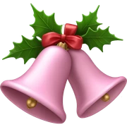 Light pink Christmas bells with Holly sticker