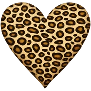 Leopard print heart sticker