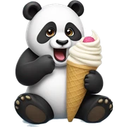 Panda eating ice cream sticker