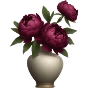 burgundy peonies in a aesthetic vase sticker