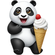 Panda eating ice cream sticker