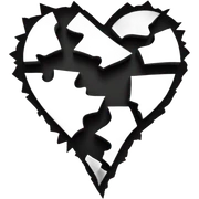 black broken heart  sticker