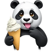 Panda eating ice cream sticker