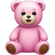 Light teddy bear with pink ྀི sticker