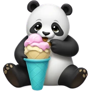 Panda eating ice cream sticker