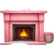 Cosy pink fireplace  sticker