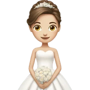Girl from brown hair with wedding dress  sticker