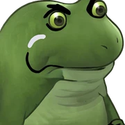 bufo wearing an oni mask sticker